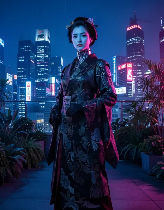 Neo Tokyo Cybernetic Geisha Portraits