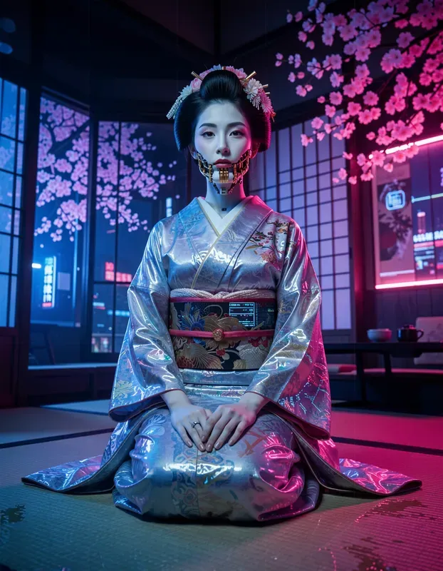 Neo Tokyo Cybernetic Geisha Portraits
