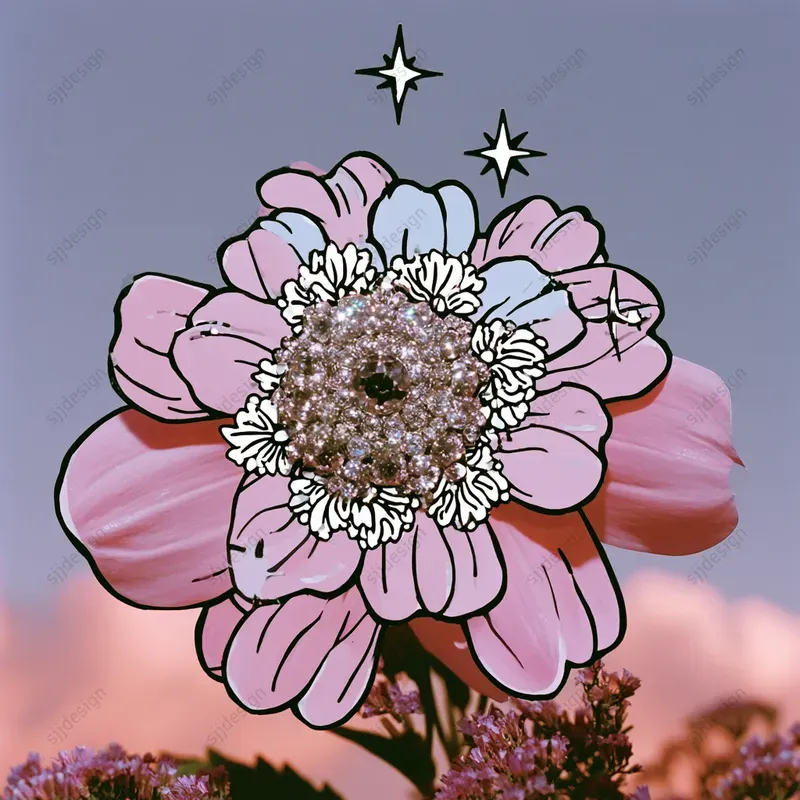 Pink Celestial Collage Portraits