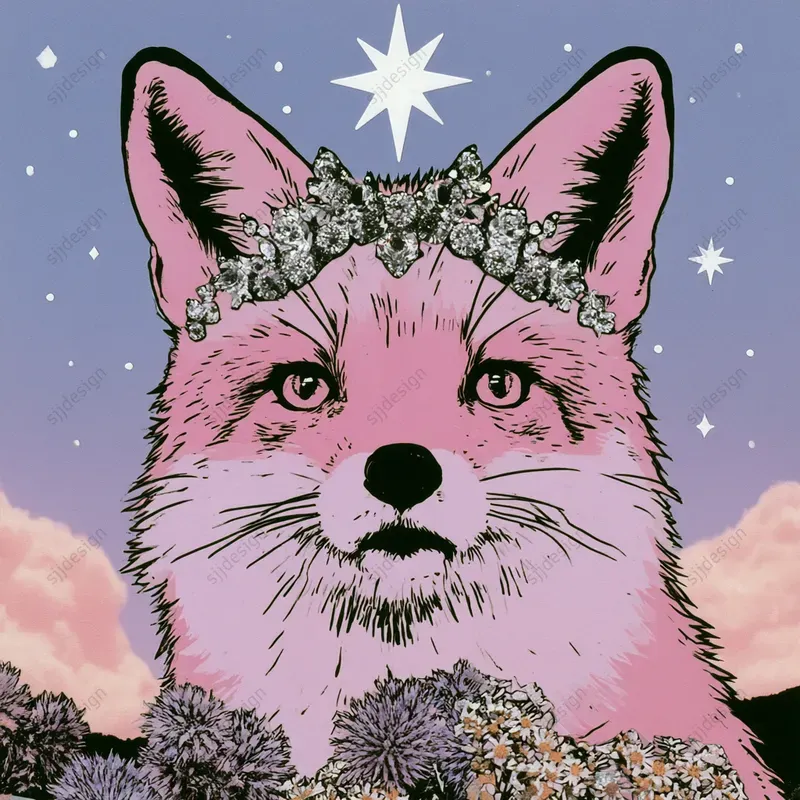 Pink Celestial Collage Portraits