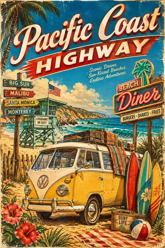 Vintage Americana Travel Posters