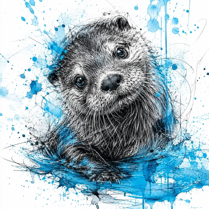 Ink Sketches And Watercolor Animals
