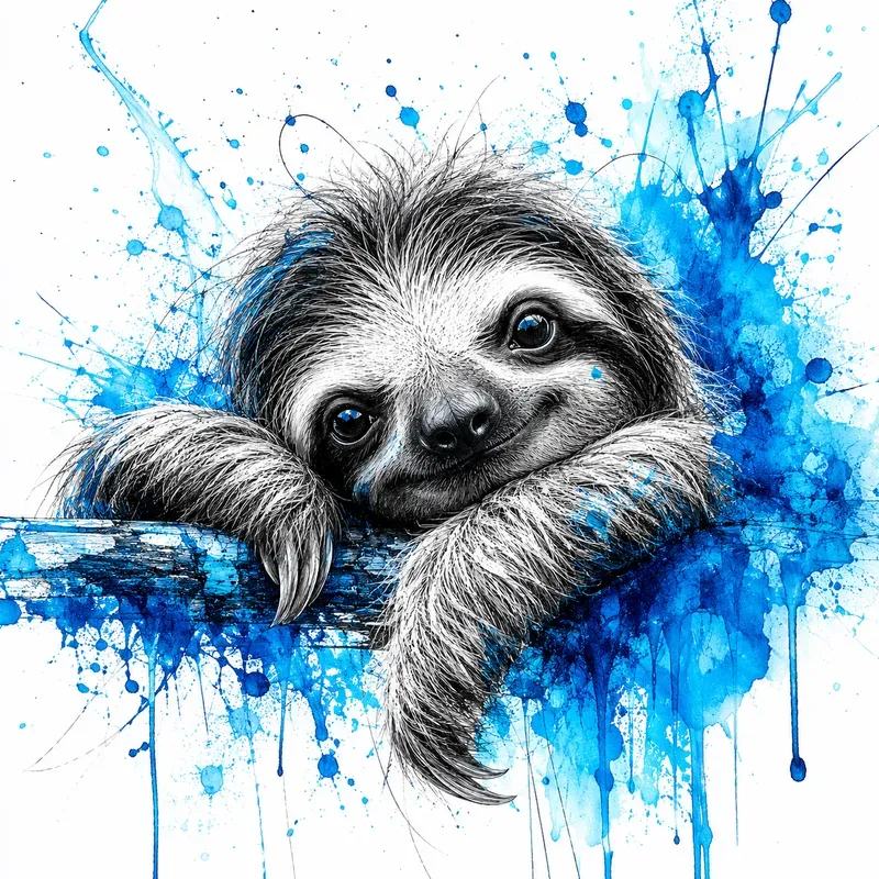 Ink Sketches And Watercolor Animals
