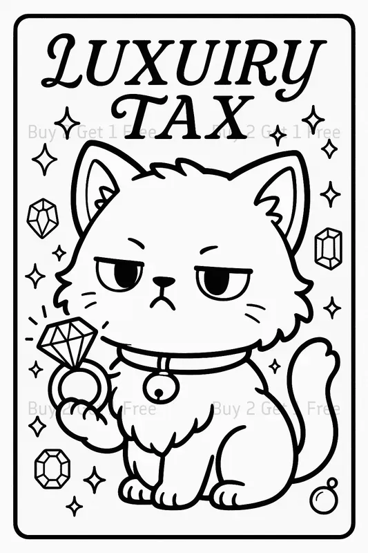 Coloring Book Animal Monopoly Cards