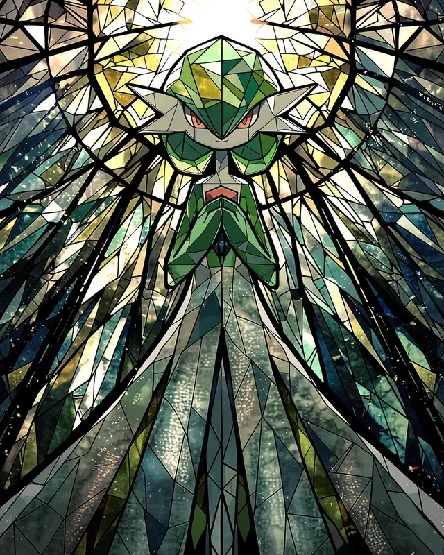 Exquisite Stained Glass Pokemon Designs
