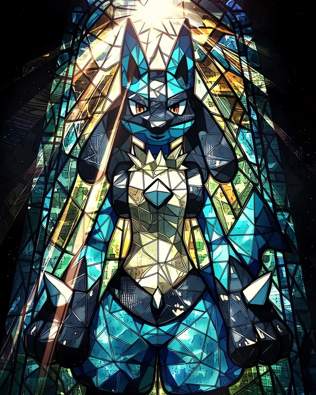 Exquisite Stained Glass Pokemon Designs