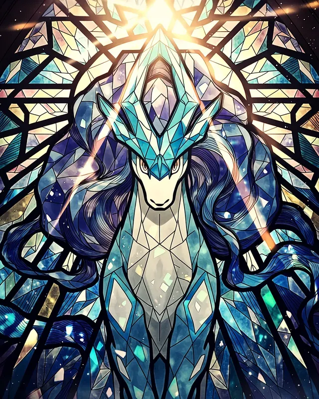 Exquisite Stained Glass Pokemon Designs