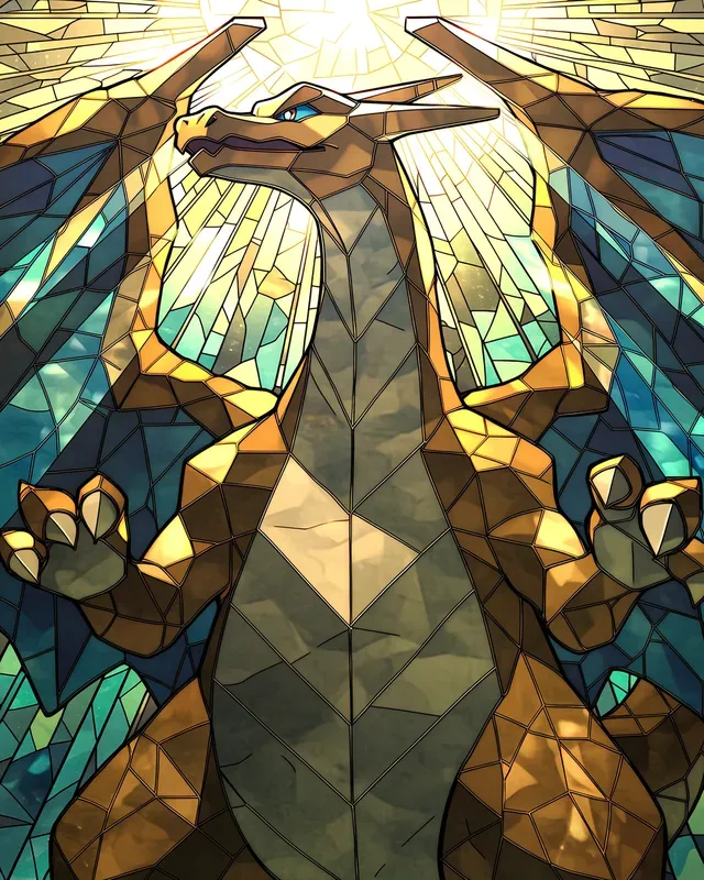 Exquisite Stained Glass Pokemon Designs