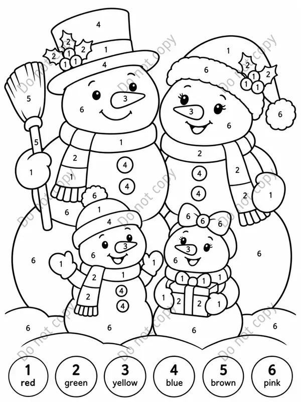 Christmas Color By Number Pages