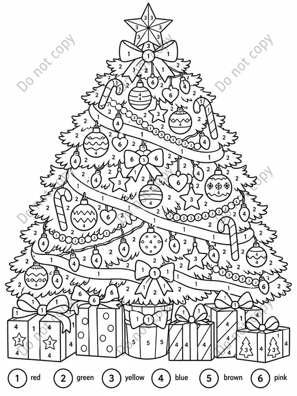 Christmas Color By Number Pages