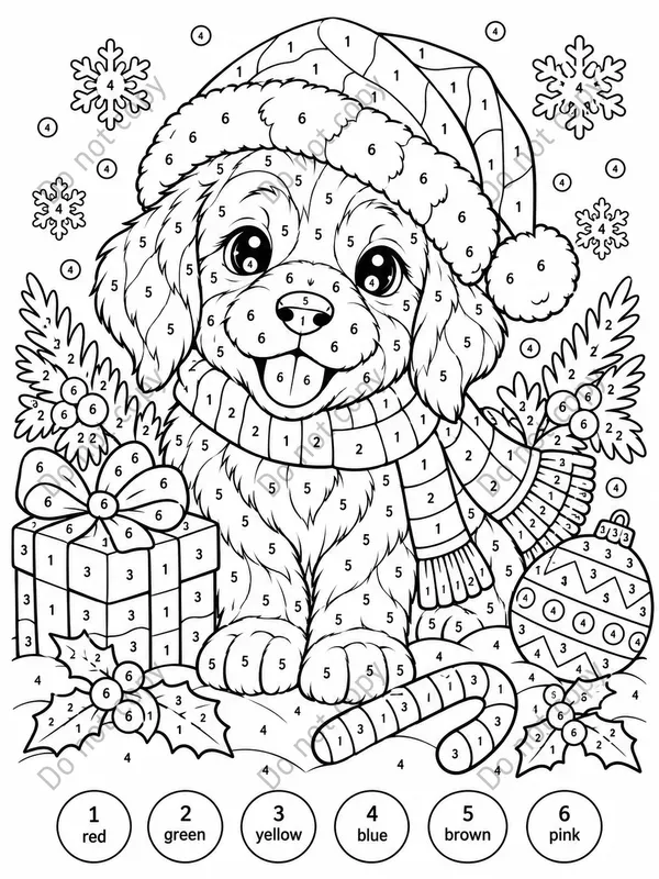 Christmas Color By Number Pages