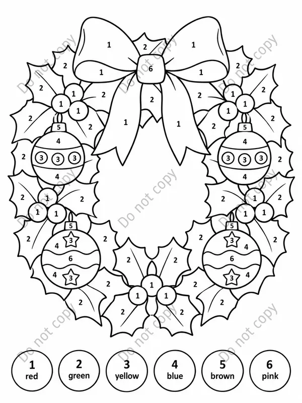 Christmas Color By Number Pages