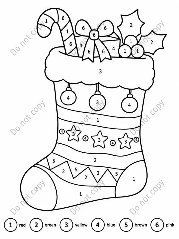 Christmas Color By Number Pages