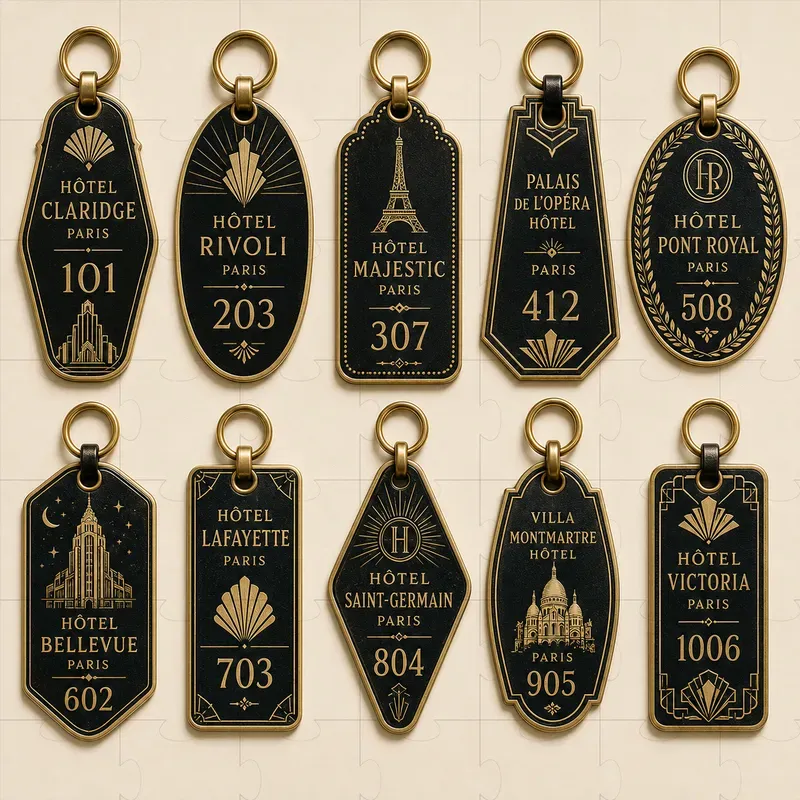 Vintage Hotel Key Tags