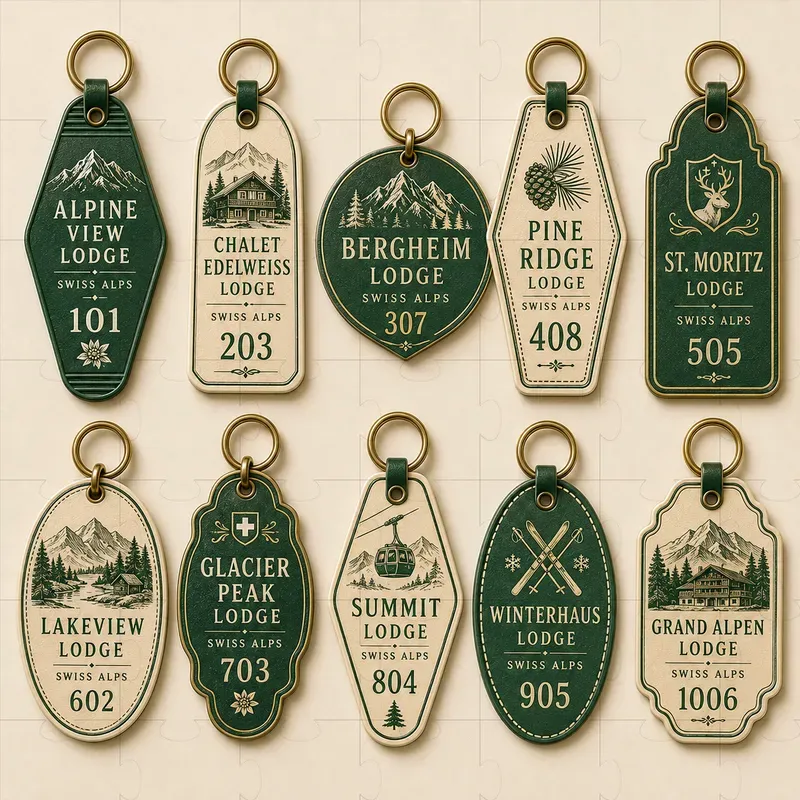 Vintage Hotel Key Tags