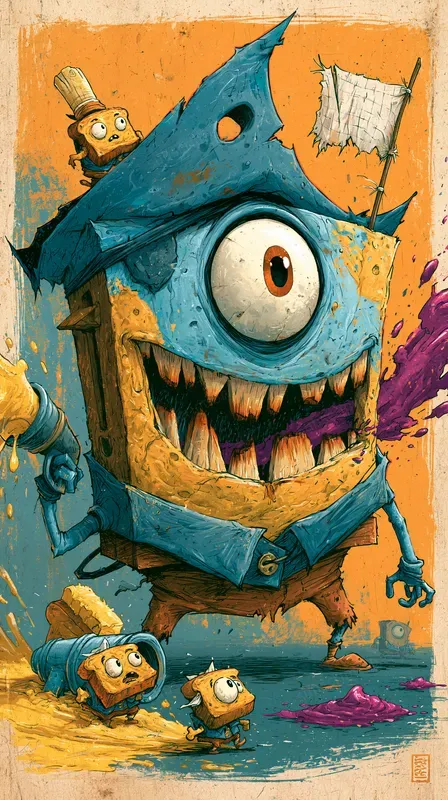 Wild Cartoon Monster Scenes