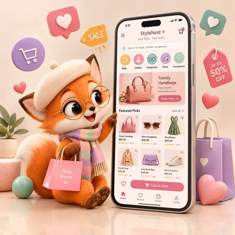 Cute 3D App Showcase Scenes