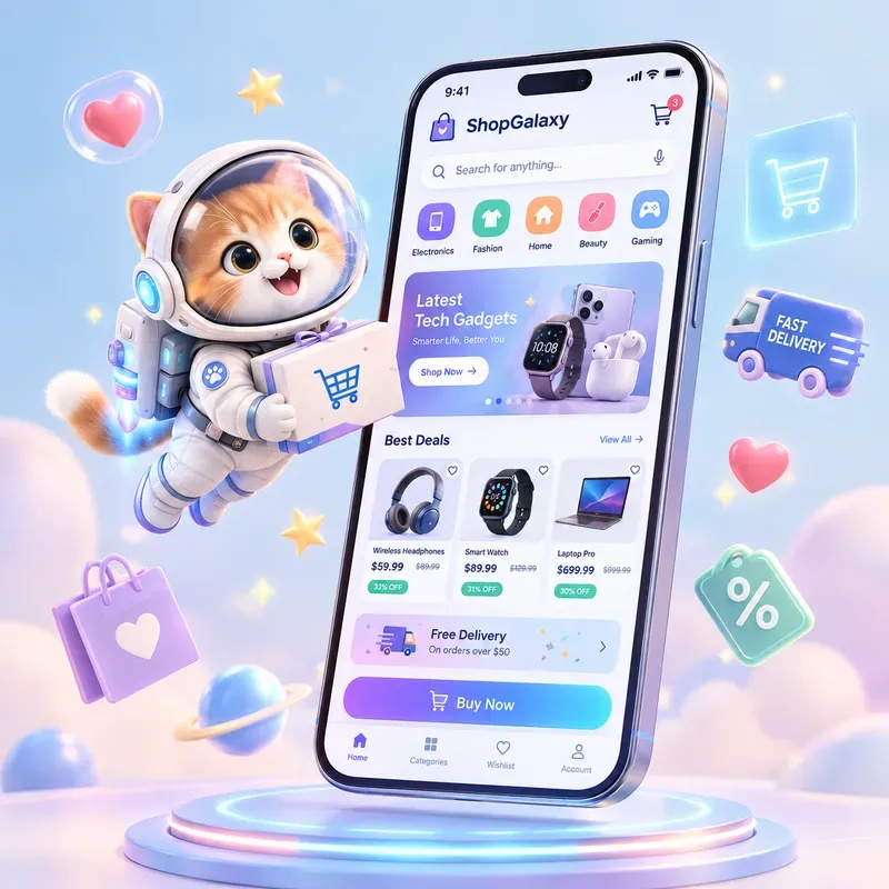 Cute 3D App Showcase Scenes