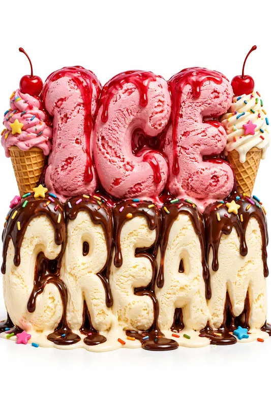 Melting Ice Cream Typography