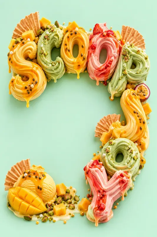 Melting Ice Cream Typography