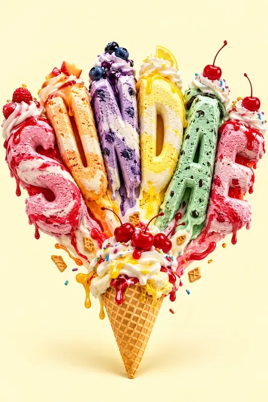 Melting Ice Cream Typography