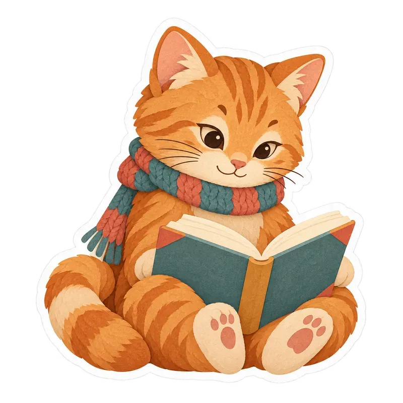 Sticker Designs Cozy Reading Animals