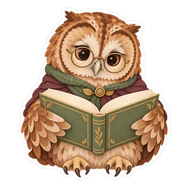 Sticker Designs Cozy Reading Animals