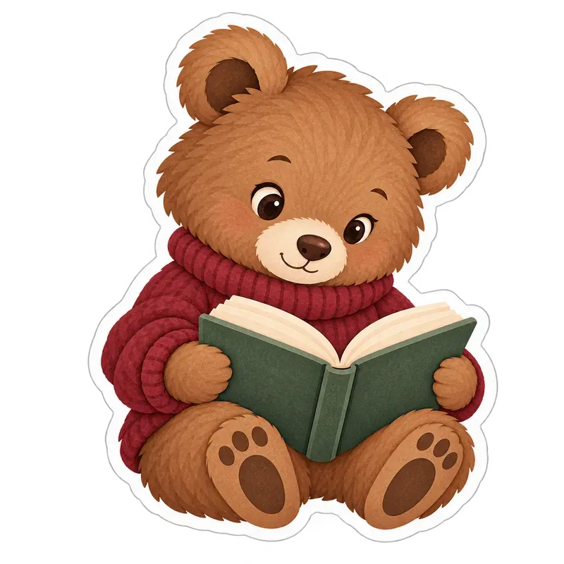 Sticker Designs Cozy Reading Animals