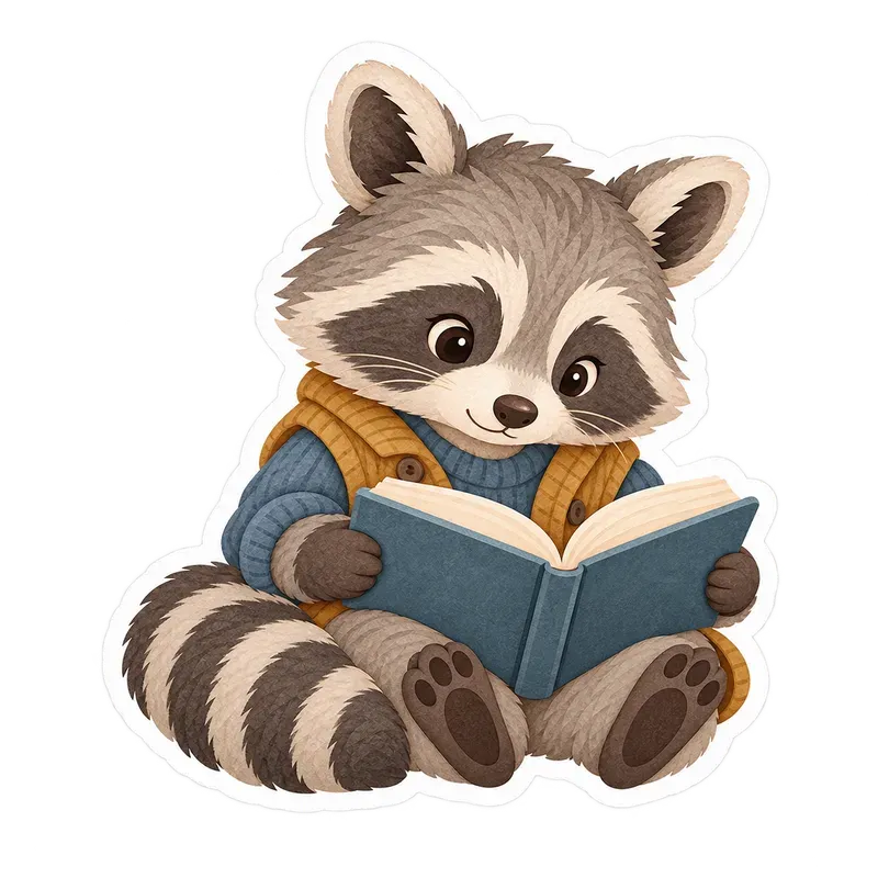 Sticker Designs Cozy Reading Animals
