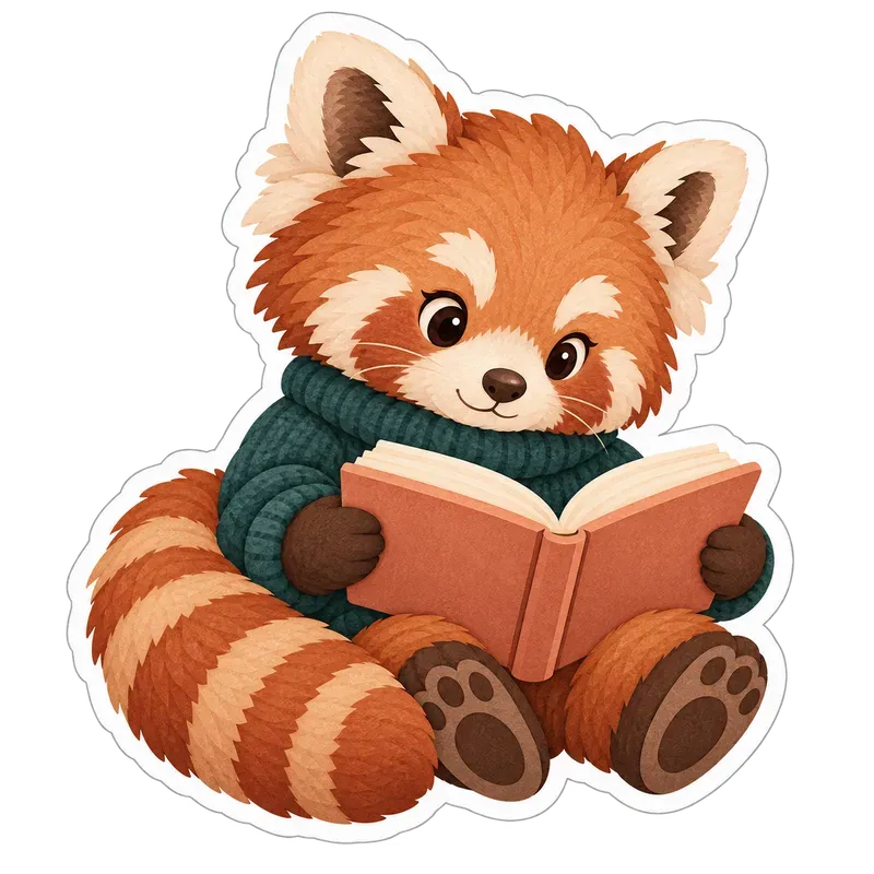 Sticker Designs Cozy Reading Animals