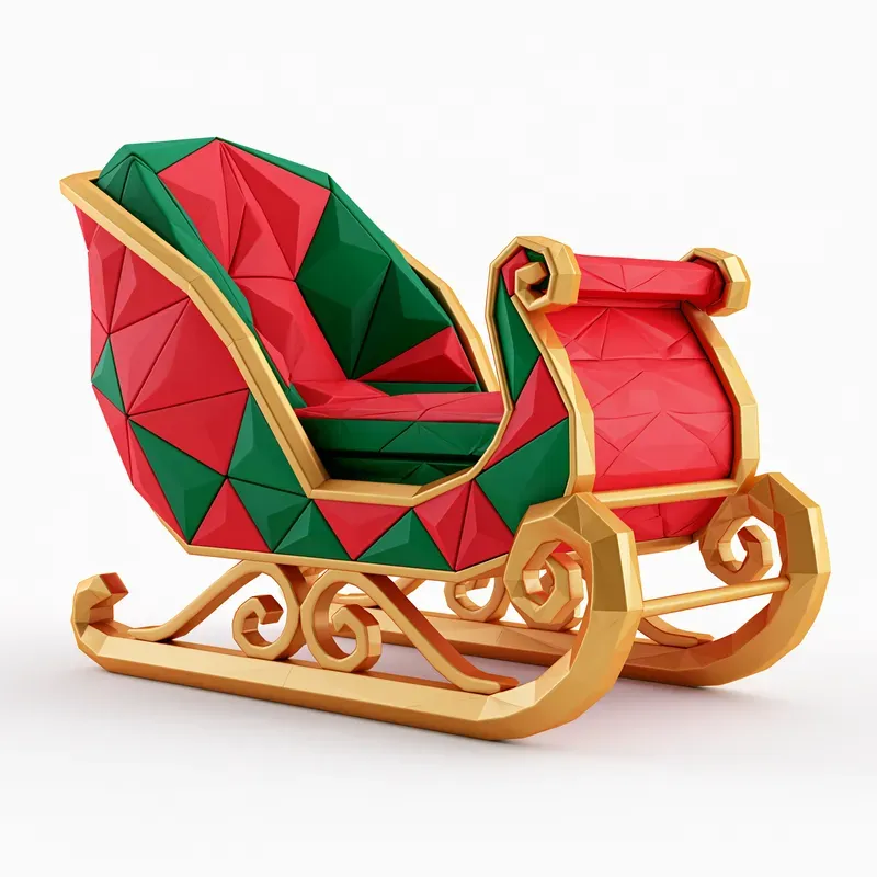 Low Poly Christmas Cliparts