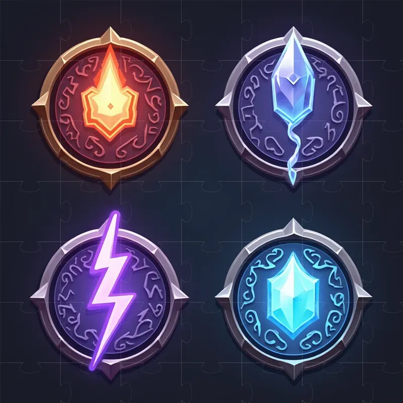 Minimalist Game Icon Design Set