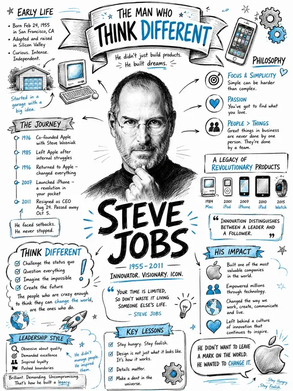 Biographical Sketchnote Infographics