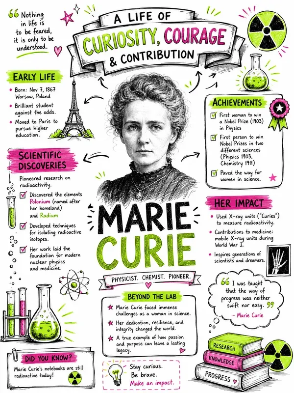 Biographical Sketchnote Infographics