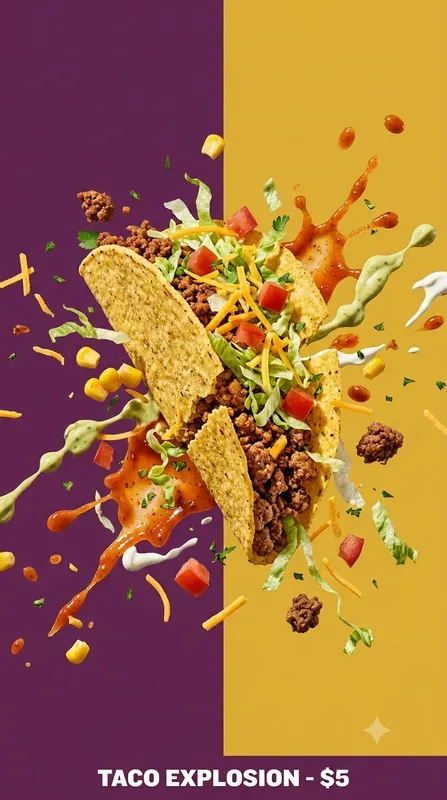 Pop Bold Solid Splash Food Stages