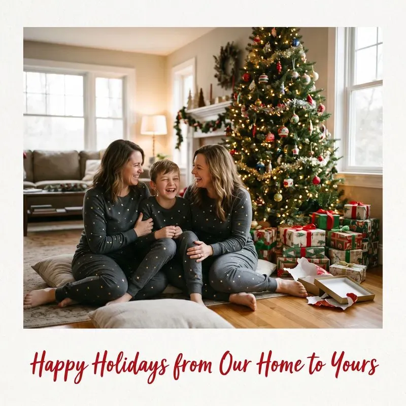 Matching Pajama Christmas Card Photos