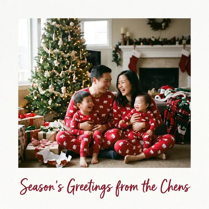 Matching Pajama Christmas Card Photos