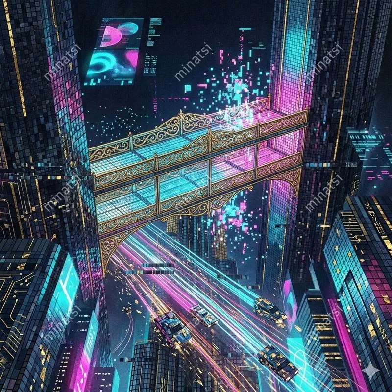 Cyberpunk Micromosaic Cityscapes
