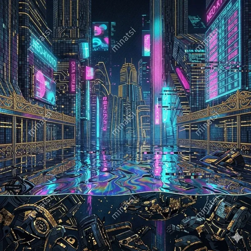 Cyberpunk Micromosaic Cityscapes
