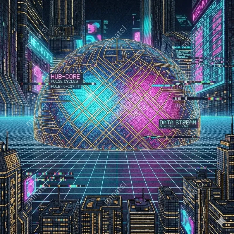 Cyberpunk Micromosaic Cityscapes