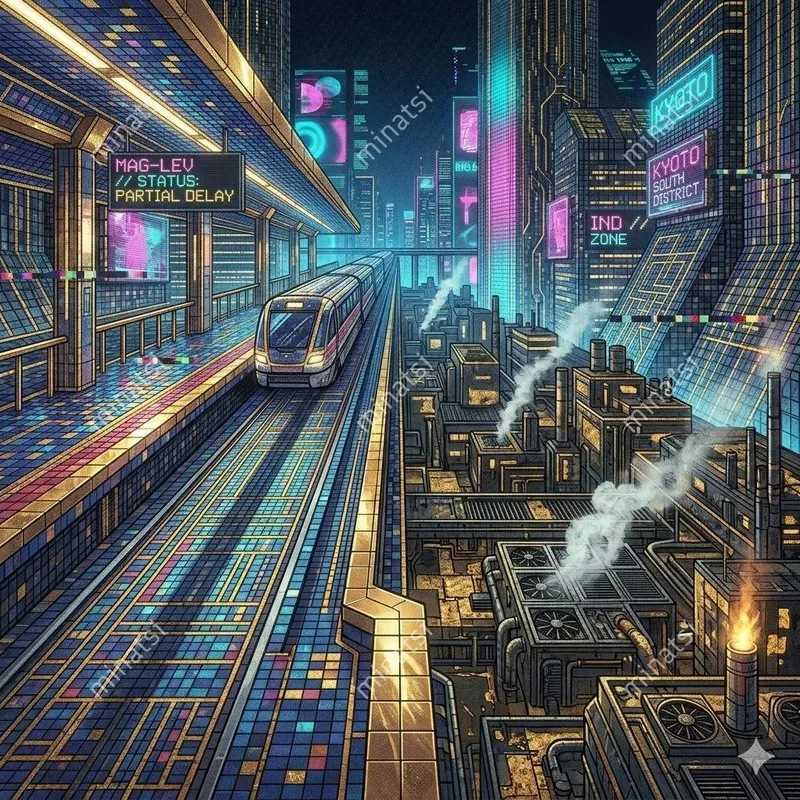 Cyberpunk Micromosaic Cityscapes