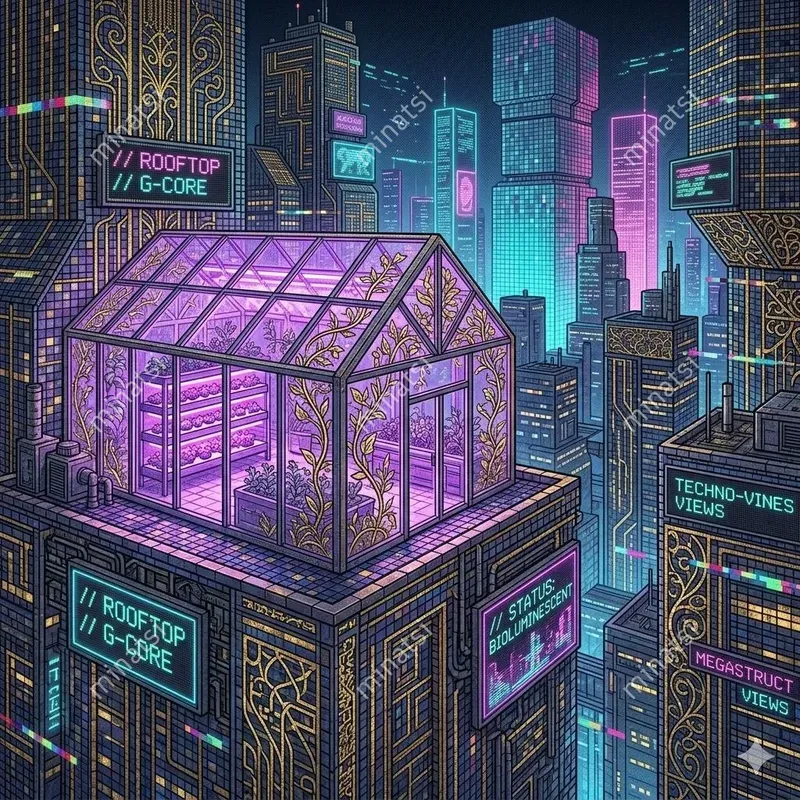 Cyberpunk Micromosaic Cityscapes