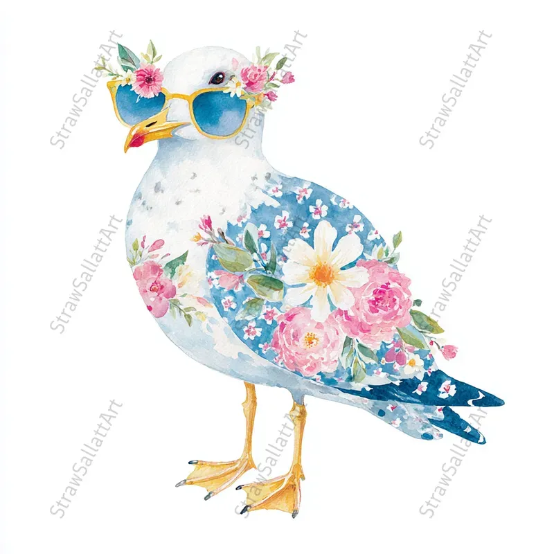 Minimalist Tropical Summer Icons Clipart