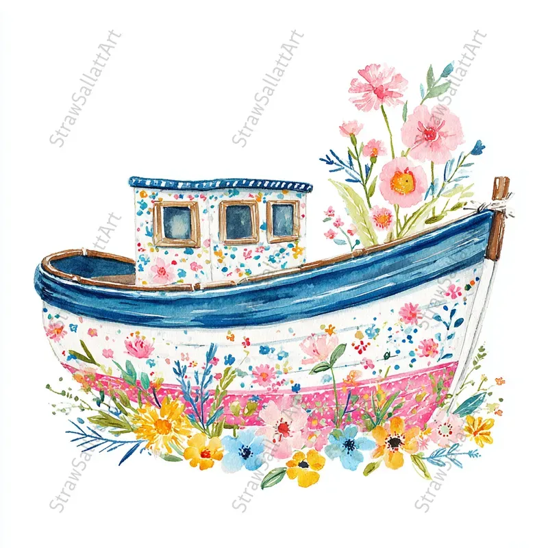 Minimalist Tropical Summer Icons Clipart