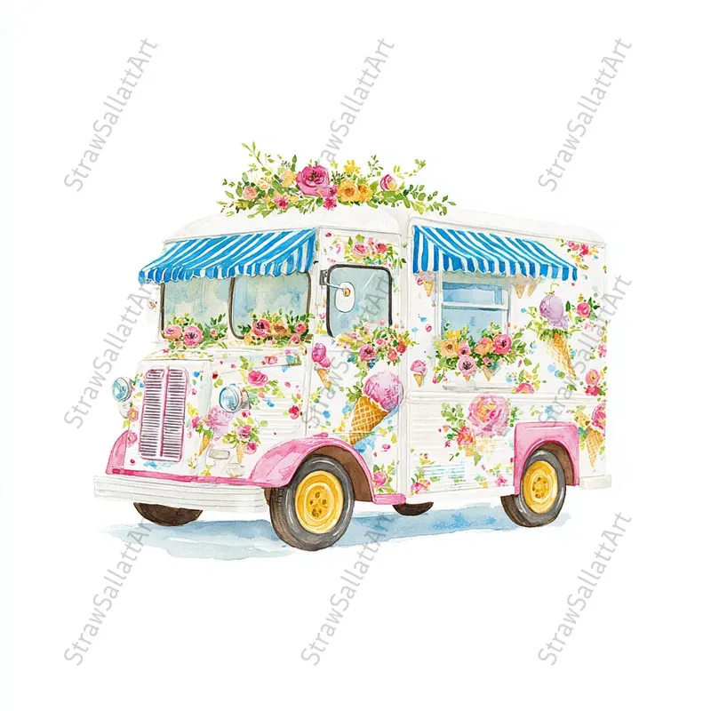 Minimalist Tropical Summer Icons Clipart