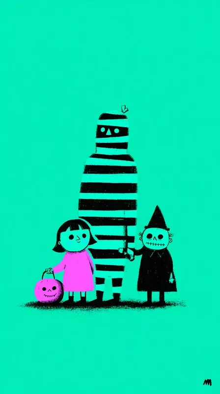 Neon Spookycute Halloween Illustrations