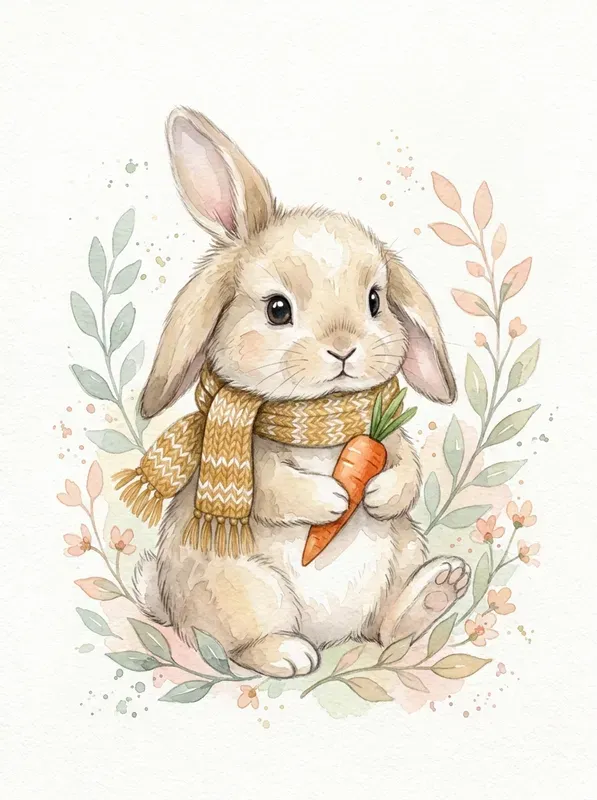 Cozy Watercolor Nursery Animal Portraits