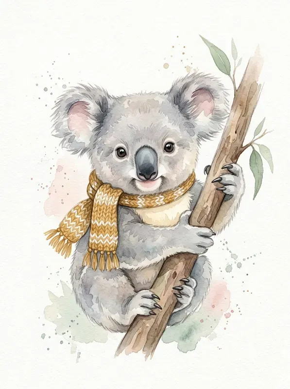 Cozy Watercolor Nursery Animal Portraits