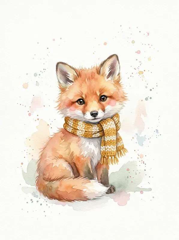 Cozy Watercolor Nursery Animal Portraits