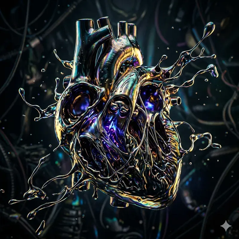 Iridescent 3D Fluid Metal Album Art